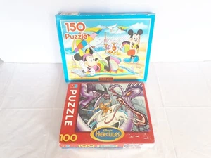 Vintage MB Disney Hercules & Mickey Mouse Jigsaw Puzzle 100 & 150 Piece 1990s GC - Picture 1 of 13