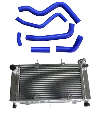 Radiador de aluminio + manguera de silicona compatible con Yamaha FZ6 FZ-6 FZ600 FZS6 2004-2006 Foto 1 de 4