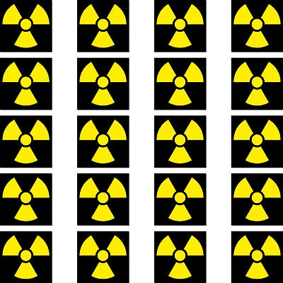 20 Aufkleber 2cm Radioaktiv Strahlung Symbol Zeichen Modellbau RC Mini Sticker - Bild 1 von 4
