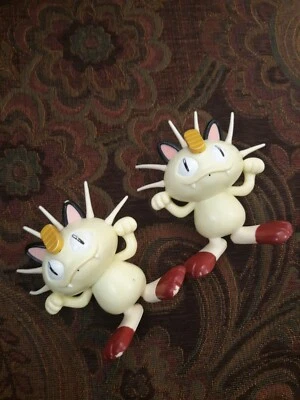 De colección Pokemon 2 Meowth Tomy Juguete Nintendo 1998 Talking Figure Tails Faltan Foto 1 de 3