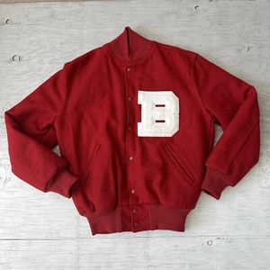 Vintage 90s NCAA Ball State Cardinals University Letterman Jacket Sz Medium - Picture 1 of 23