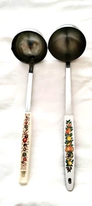 VTG LOT OF 2 STAINLESS LADLES FRUITS AND VEGETABLES RARE FIND! - Picture 1 of 6