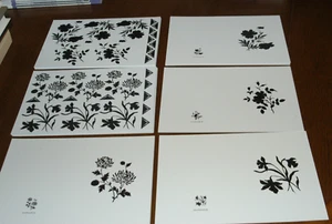 3d Card Making Kits Black Flower Silhouettes On Thin Card Alternative Uses? - Picture 1 of 9