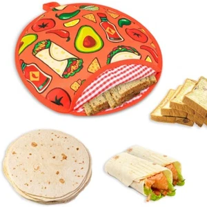 Heat Resistant Tortilla Warmer Pouch Round Pancake Thermal Bag Restaurant - Picture 1 of 12