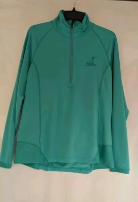 Peter Millar Sanctuary Sweater Women XL Golf Course Element Wickung 50+UPF Green - Image 1 of 4