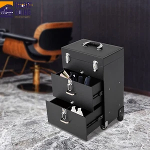 Valigetta treno trucco avvolgibile alluminio salone cosmetico trolley organizer scatola + cassetto - Foto 1 di 24