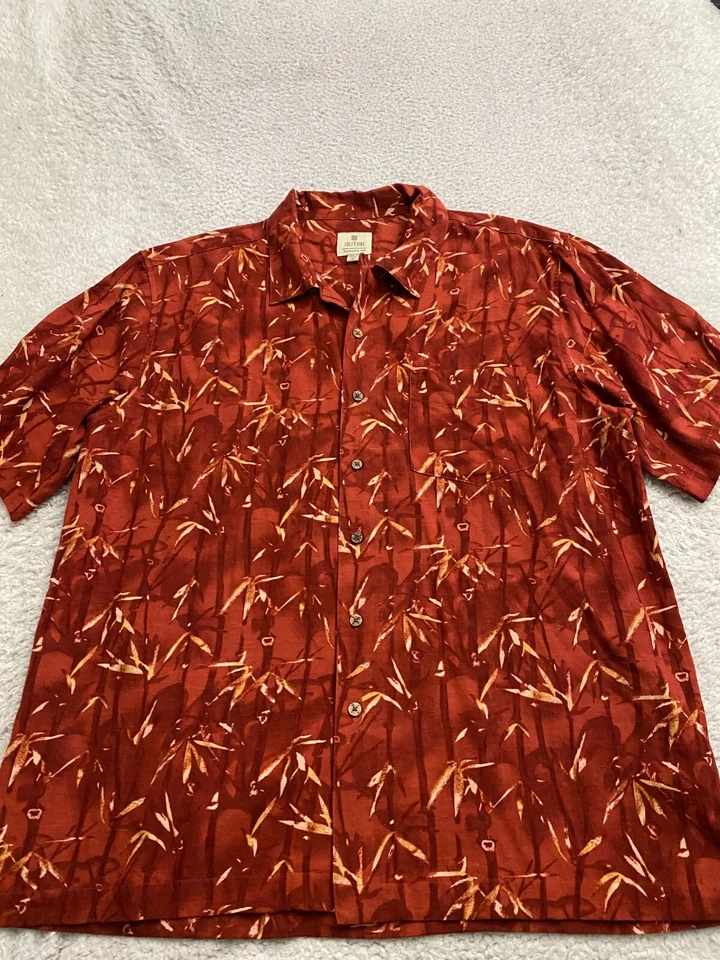Solitude Washable Silk Men Floral Short Sleeve Button-Up Shirt Size XL - Image 1 of 4