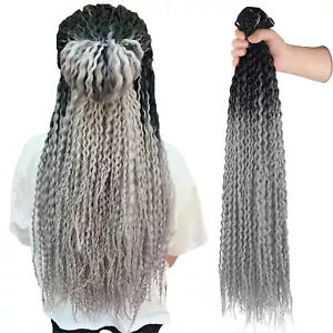 24 Inch Thick Wavy Dreadlocks Synthetic Crochet Braids Faux Locs Hair Extensions - Picture 1 of 16