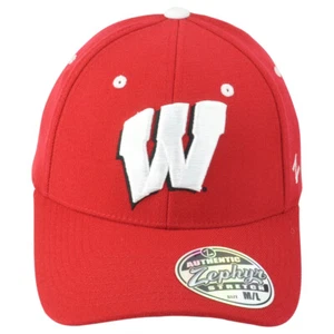 NCAA Zephyr Wisconsin Badgers Adults Men Flex Fit Stretch Small Red Hat Cap - Picture 1 of 7