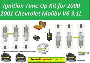 Ignition Tune Up Kit for 2000-2001 Chevrolet Malibu V6 Ignition Coil Air Filter