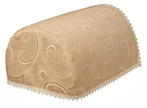 Scroll Design Paar Armstuhlkappe oder Stuhl Rücken beige Jacquard Design Spitzenkante - Bild 1 von 5