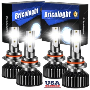 9005 9006 6500K LED Headlights Kit Combo Bulbs High Low Beam Super White Bright - Picture 1 of 11