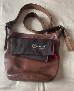Vintage Coach Shoulder Bag Bleecker Tattersall Duffle Brown Bucket Bag 11422 - Picture 1 of 20