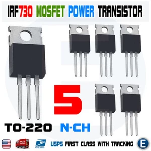 5 Stück IRF730 "IR" Power MOSFET N-Kanal 5,5A 400V Transistor TO-220 - Bild 1 von 2