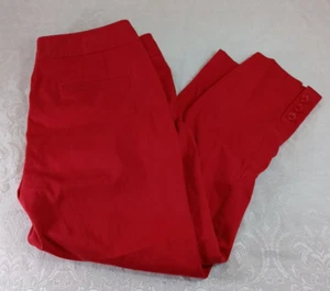 Talbots Women's The Perfect Skimmer Red Chino Capri Pants Size 8 Mid Rise - Picture 1 of 17
