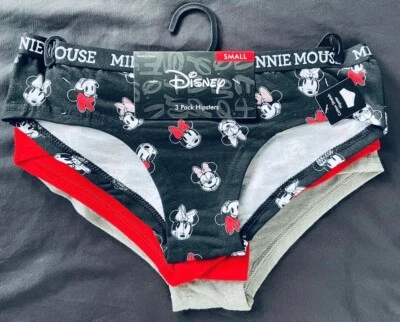 Nuevo con etiquetas Paquete de 3 pares de bragas hipster de algodón para mujer Disney Minnie Mouse talla pequeña Foto 1 de 4