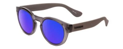 Havaianas TRANCOSO/M Round Sunglasses in Slate Grey/Blue Multi-Layer Mirror 49mm - Image 1 of 4