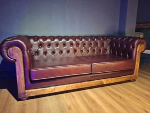Chesterfield Couch Sofa Antiquated Italian Leather Leder - Bild 1 von 6