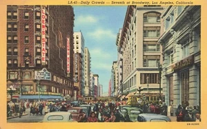 Daily Crowds Seventh at Broadway Los Angeles Kalifornien Postkarte 4.15 - Bild 1 von 2