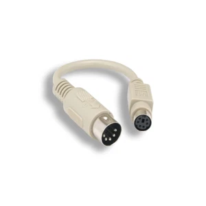 PTC DIN 5 Male To Mini DIN 6 Female PS/2 To AT Keyboard Adapter Cable, 6 inch - Foto 1 di 1
