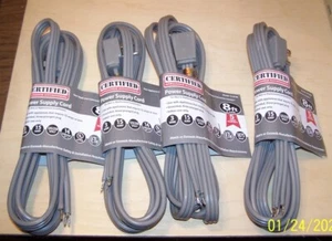 4 Certified Appliance Accessories 8' Ft 15 AMP Gray Power Supply Cord 15-0348 - Picture 1 of 2