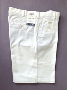 IZOD SALTWATER RELAXED CLASSIC STRETCH FLAT FRONT MEN'S SHORTS sz 33 WHITE NWT - Picture 1 of 9