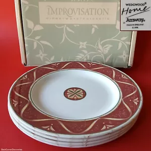 4 platos de almuerzo Wedgwood Home Amway CINTA de improvisación y medallón de 9" con caja - Imagen 1 de 12