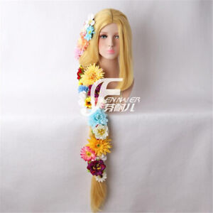 Gold girl long straight middle parting hair cosplay wig Fancy Play Clothing