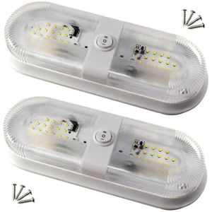 2-Pack RV LED Ceiling Double Dome Interior Light Motorhome Lighting Fixture - Picture 1 of 7