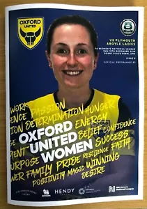 Oxford United Women v Plymouth Argyle Ladies - Played 15th December 2019 - Mint - Picture 1 of 1