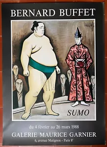 Affiche Exposition SUMO Galerie Maurice Garnier BERNARD BUFFET 56x78cm 1988 - Picture 1 of 1