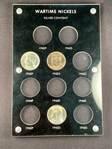 Silver War Nickel Set Including Three Coins Uncirculated Cover