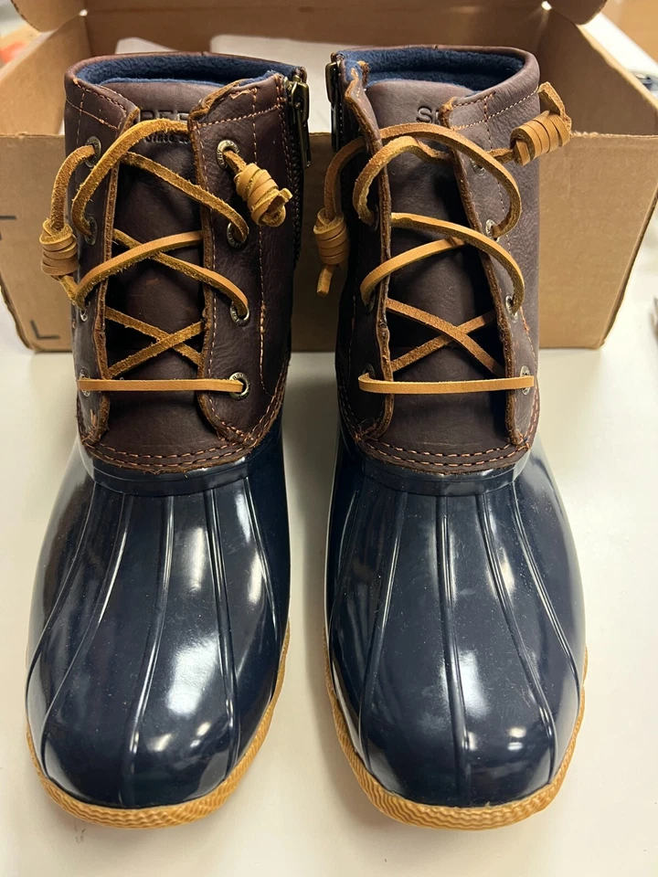 Sperry Top-sider Women's Saltwater Boot Tan/navy 9 M US STS91175