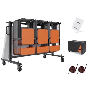 VEVOR 42 Chairs Folding Chair Cart Heavy Duty Iron Mobile Stackable Chair Dolly - Picture 1 of 12