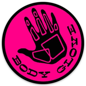 Guante Body Rosa Neón y Negro Troquelado Redondo PEGATINA! - Imagen 1 de 1
