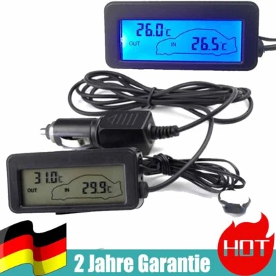 12 V Digitales Auto-Innen- und Außenthermometer Außentemperaturanzeige Meter DE - Bild 1 von 4