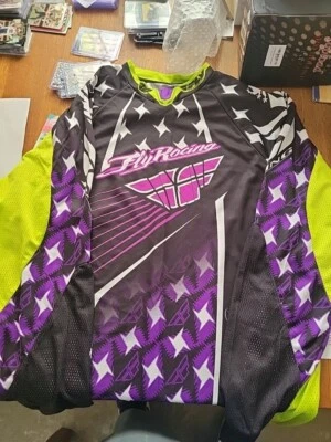 Fly Racing WMN Kinetic Women's XL White Black Green Long Sleeve Riding Jersey - Image 1 of 3