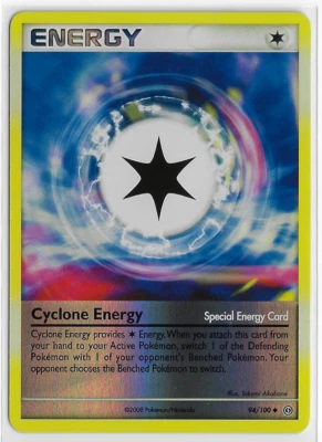 POKEMON DP Stormfront NM 2008 UNcommon REV-HOLO Special #94 CYCLONE ENERGY card - Image 1 of 2