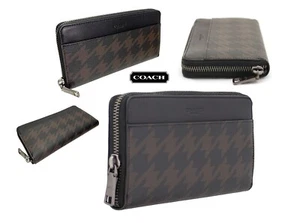 Coach continental zip accordion wallet in brown/grey houndstooth print, NWT - Bild 1 von 8