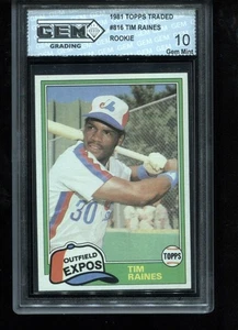 Tarjeta de radiocontrol Tim Raines Rookie 1981 Topps intercambiada #816 MLB Expos gema como nueva 10 - Imagen 1 de 2