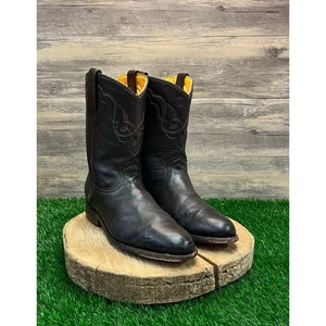 Rudel Men - Size 10.5E - Chocolate Brown Roper Cowboy Boots Style 03107 - Picture 1 of 11