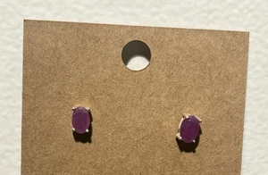 Sterling Silber Rubin Ohrstecker Neu - Bild 1 von 3