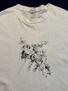 Vintage Lapu-Lapu vs Magellan Illustration Tshirt Kunst Tee Größe 2XL Y2K Comics - Bild 1 von 5
