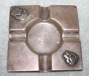 VINTAGE STERLING SILVER COLUMBIAN MAYAN MOTIF SQUARE ASHTRAY 3" SQUARE - Picture 1 of 9