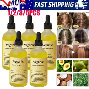 1-5PCS Natural Hair Growth Oil Veganic Organic Natural Hair Growth Oil 60ml - Picture 1 of 16