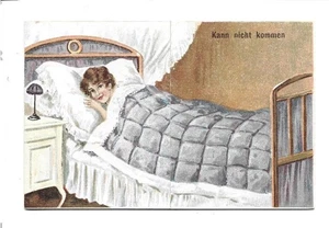 S8388/ Karte zum Aufklappen Frau im Bett AK ca.1920 - Picture 1 of 3