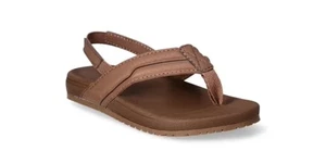 Sandalias chanclas informales marrones para niños pequeños Wonder Nation varias tallas NUEVAS - Imagen 1 de 7