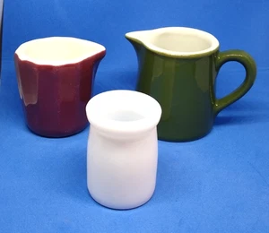 Restaurant Milchkännchen Grün Hall Krug, Milchglas M oder W & Weinrot USA 3er-Set - Bild 1 von 18