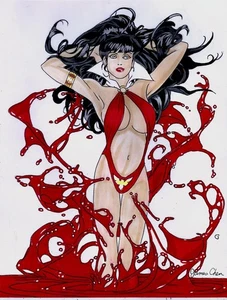 VAMPIRELLA ARMAGEDDON # 1 VARIANTE VIRGEN CUBIERTA RECREACIÓN ARTE CÓMIC original - Imagen 1 de 1