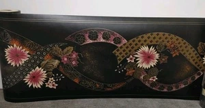 2 Rolls Wallpaper Border Empress Garden Victorian Asian Floral Black Gold Pink - Picture 1 of 3